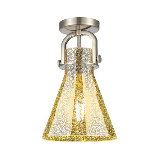 Innovations Newton Cone 1Lt 8" Arched Flush, SN/Mercury - 410-1F-SN-G411-8ME