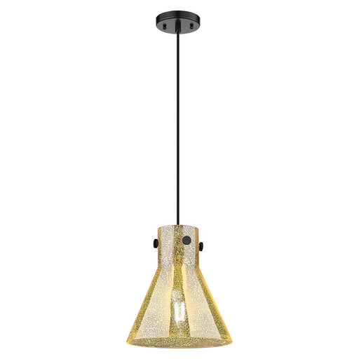 Innovations Newton Cone 10" Cord Pendant, Black/Mercury - 410-1PM-BK-G411-10ME
