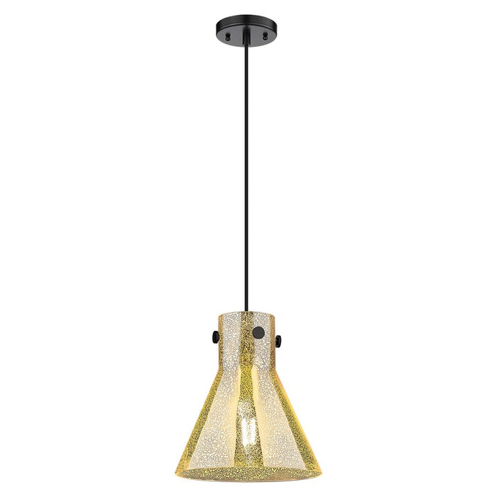 Innovations Newton Cone 10" Cord Pendant, Black/Mercury - 410-1PM-BK-G411-10ME
