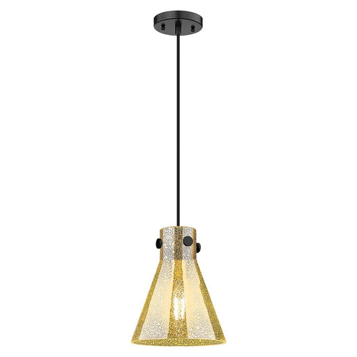 Innovations Newton Cone 1Lt 8" Cord Pendant, Black/Mercury - 410-1PS-BK-G411-8ME