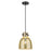 Innovations Newton Bell 1Lt 8" Cord Pendant, Black/Mercury - 410-1PS-BK-G412-8ME