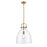 Innovations Newton Bell 1-Lt 14" Stem Pendant, Brass/Clear