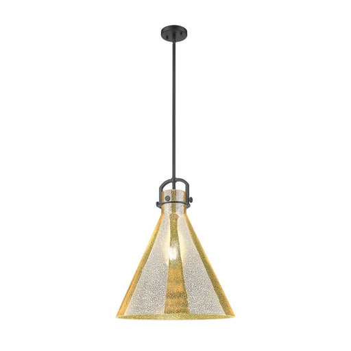 Innovations Newton Cone 1Lt 18" Stem Arch Pendant, BK/MC - 410-1SL-BK-G411-18ME