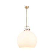 Innovations Newton Sphere 18" Stem Arch Pendant, CBZ/WH - 410-1SL-CB-G410-18WH