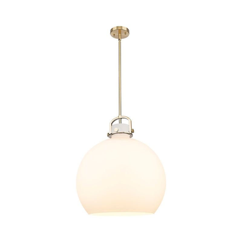 Innovations Newton Sphere 18" Stem Arch Pendant, CBZ/WH - 410-1SL-CB-G410-18WH