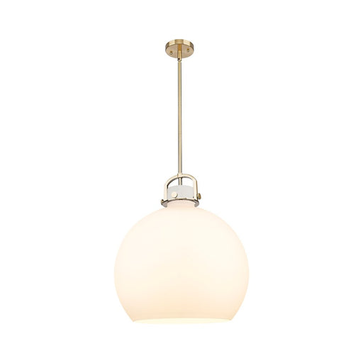 Innovations Newton Sphere 18" Stem Arch Pendant, CBZ/WH - 410-1SL-CB-G410-18WH