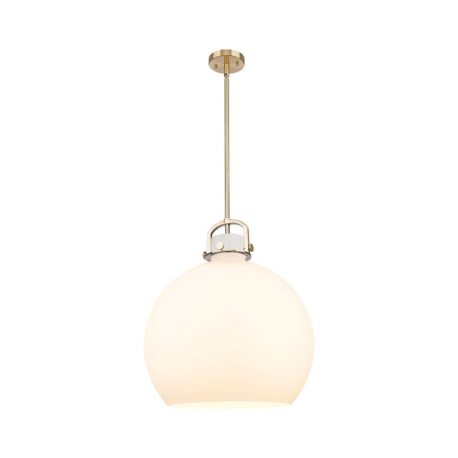 Innovations Newton Sphere 18" Stem Arch Pendant, CBZ/WH - 410-1SL-CB-G410-18WH