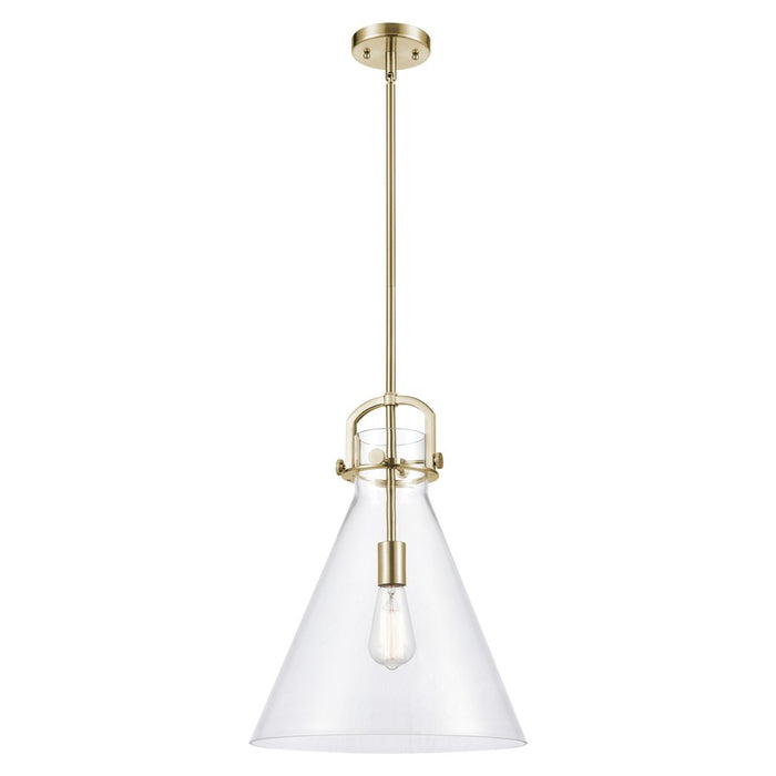 Innovations Newton 410 Cone 14" Stem Pendant, BZ/Clear - 410-1SL-CB-G411-14CL