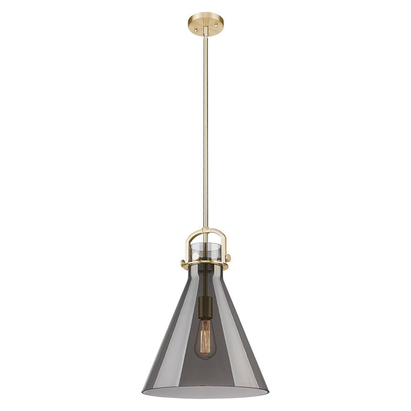 Innovations Newton Cone 14" Stem Pendant, Bronze/Smoke - 410-1SL-CB-G411-14SM