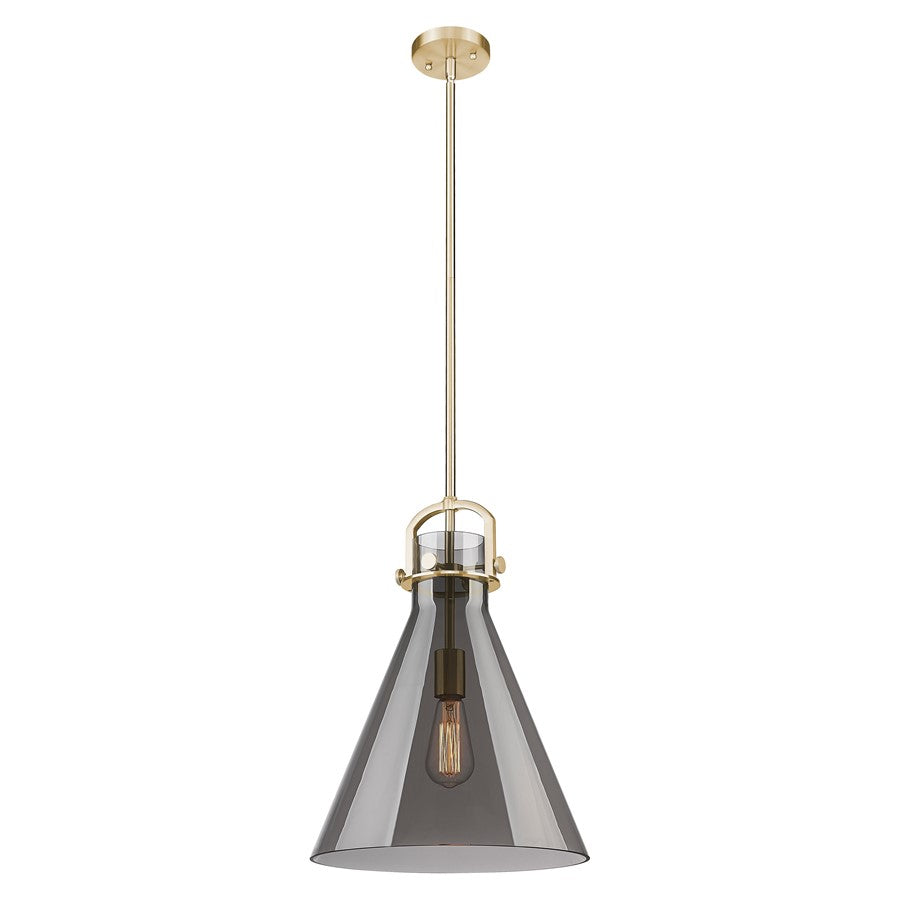 Innovations Newton Cone 14" Stem Pendant, Bronze/Smoke - 410-1SL-CB-G411-14SM