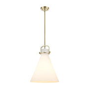 Innovations Newton Cone 1Lt 14" Stem Arch Pendant, CBZ/WH - 410-1SL-CB-G411-14WH