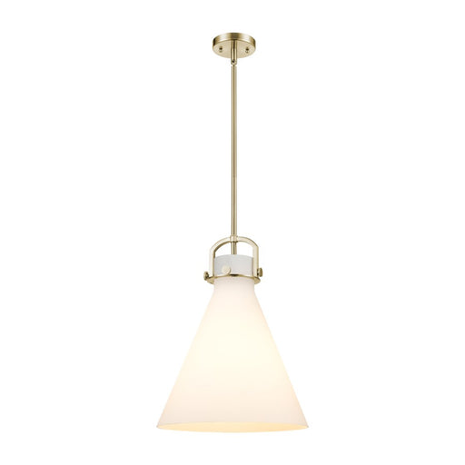 Innovations Newton Cone 1Lt 14" Stem Arch Pendant, CBZ/WH - 410-1SL-CB-G411-14WH