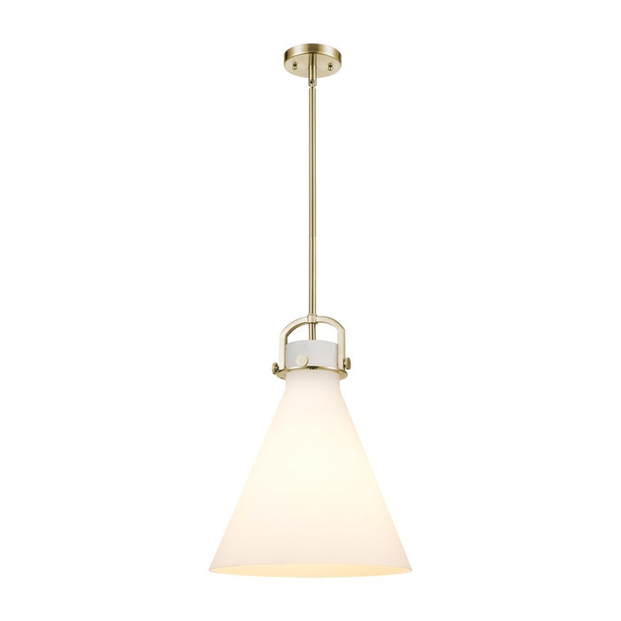 Innovations Newton Cone 1Lt 14" Stem Arch Pendant, CBZ/WH - 410-1SL-CB-G411-14WH