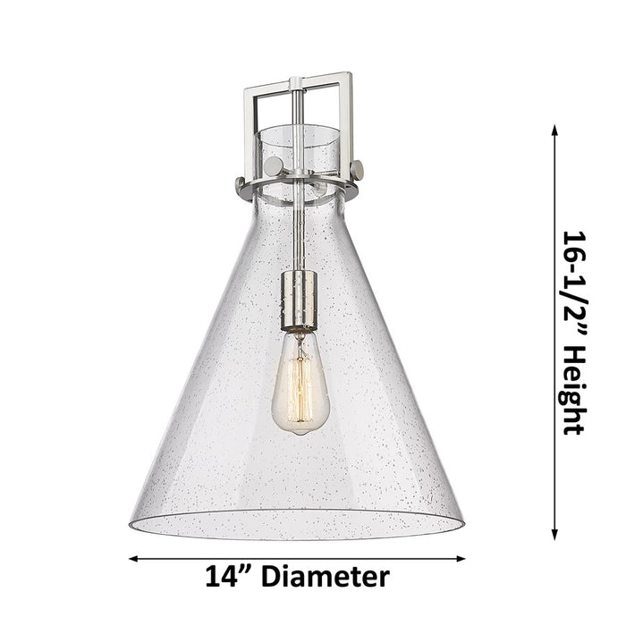 Innovations Newton Cone 1Lt 14" Stem Arch Pendant, CBZ/WH