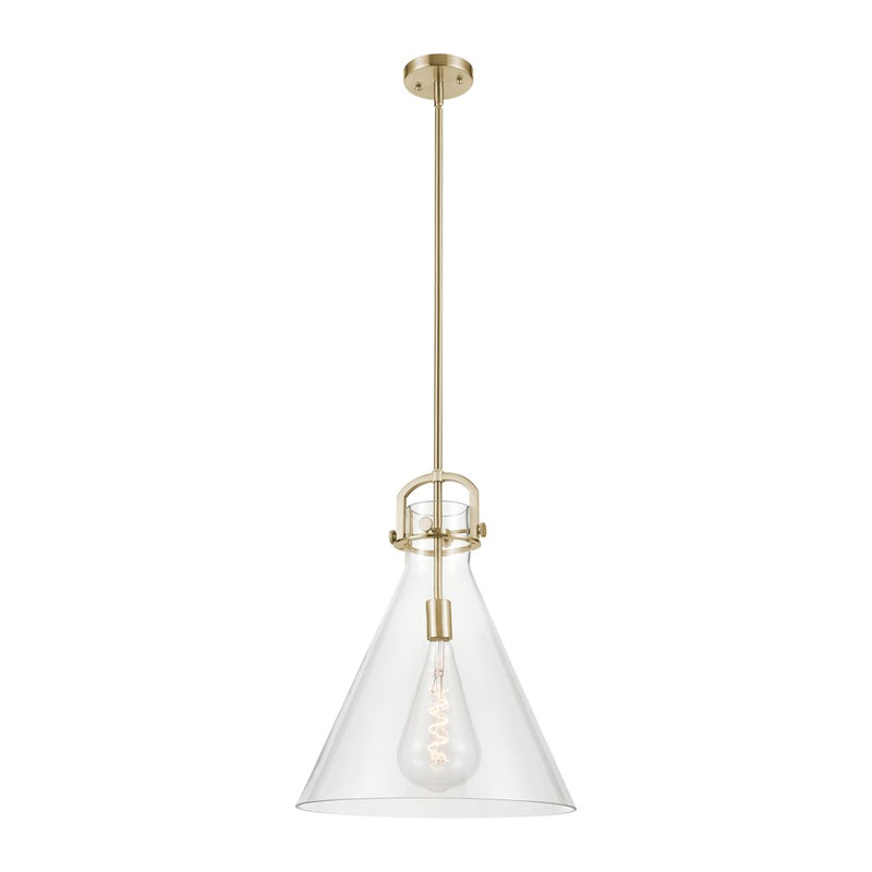 Innovations Newton Cone 1Lt 16" Stem Arch Pendant, CBZ/CL - 410-1SL-CB-G411-16CL