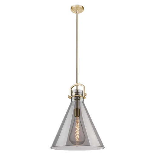 Innovations Newton Cone 16" Stem Pendant, Bronze/Smoke - 410-1SL-CB-G411-16SM