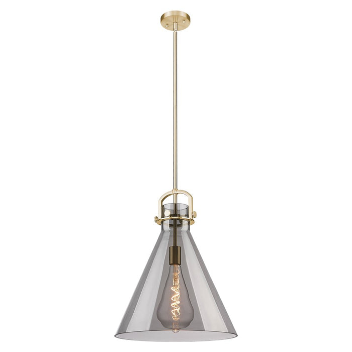 Innovations Newton Cone 16" Stem Pendant, Bronze/Smoke - 410-1SL-CB-G411-16SM