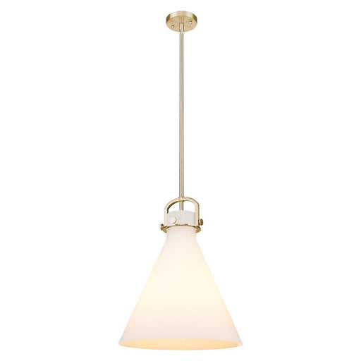 Innovations Newton Cone 16" Stem Pendant, Bronze/White - 410-1SL-CB-G411-16WH