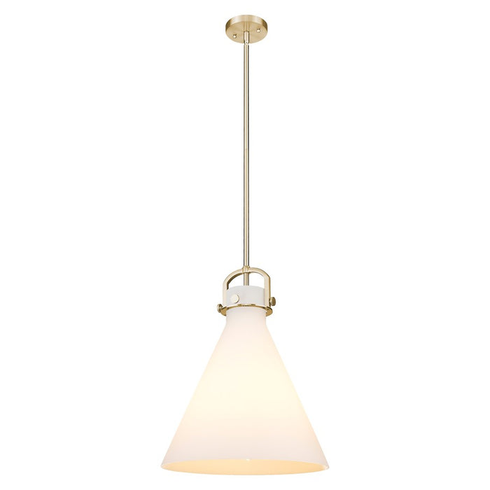Innovations Newton Cone 16" Stem Pendant, Bronze/White - 410-1SL-CB-G411-16WH