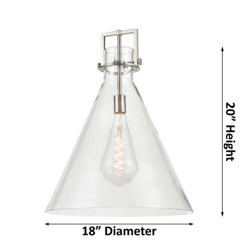 Innovations Newton Cone 1Lt 18" Stem Arch Pendant, CBZ/CL