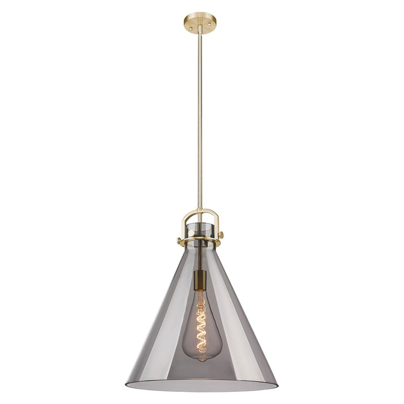 Innovations Newton Cone 18" Stem Pendant, Bronze/Smoke - 410-1SL-CB-G411-18SM