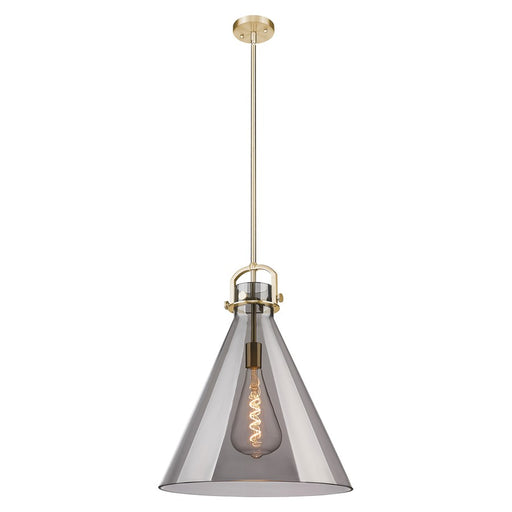 Innovations Newton Cone 18" Stem Pendant, Bronze/Smoke - 410-1SL-CB-G411-18SM