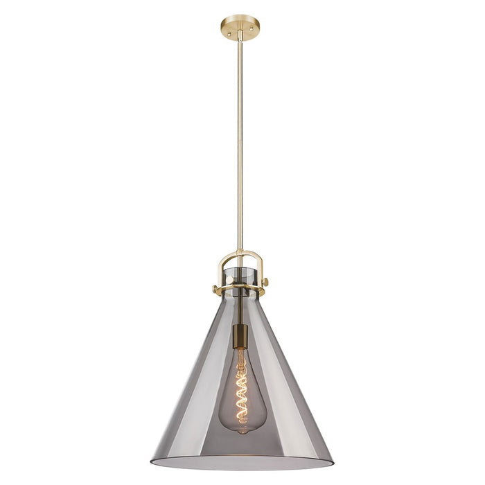 Innovations Newton Cone 18" Stem Pendant, Bronze/Smoke - 410-1SL-CB-G411-18SM
