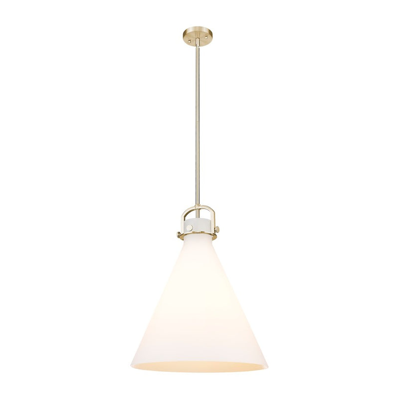 Innovations Newton Cone 1Lt 18" Stem Arch Pendant, CBZ/WH - 410-1SL-CB-G411-18WH