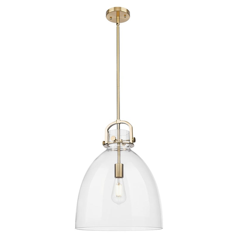 Innovations Newton Bell 14" Stem Pendant, Bronze/Clear - 410-1SL-CB-G412-14CL