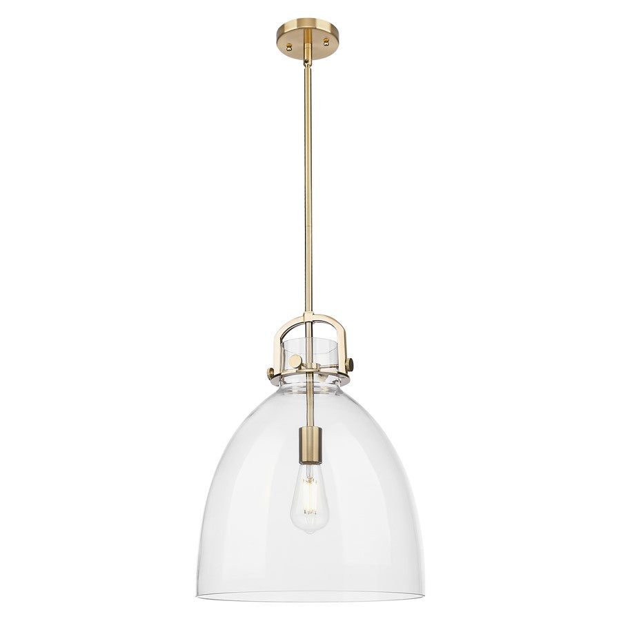 Innovations Newton Bell 14" Stem Pendant, Bronze/Clear - 410-1SL-CB-G412-14CL