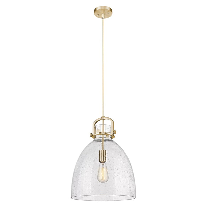 Innovations Newton Bell 14" Stem Pendant, Bronze/Seedy - 410-1SL-CB-G412-14SDY