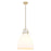 Innovations Newton Bell 14" Stem Pendant, Bronze/White - 410-1SL-CB-G412-14WH