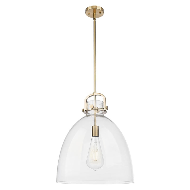 Innovations Newton Bell 16" Stem Pendant, Bronze/Clear - 410-1SL-CB-G412-16CL