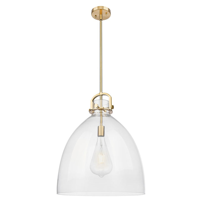 Innovations Newton Bell 18" Stem Pendant, Bronze/Clear - 410-1SL-CB-G412-18CL