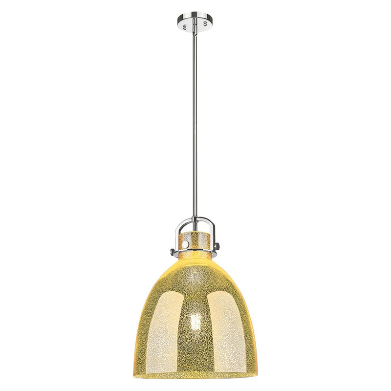 Innovations Newton Bell 14" Stem Pendant, PN/Merc - 410-1SL-PN-G412-14ME