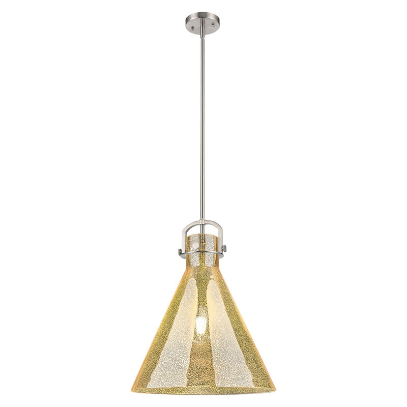 Innovations Newton Cone 16" Stem Pendant, SN/Merc - 410-1SL-SN-G411-16ME