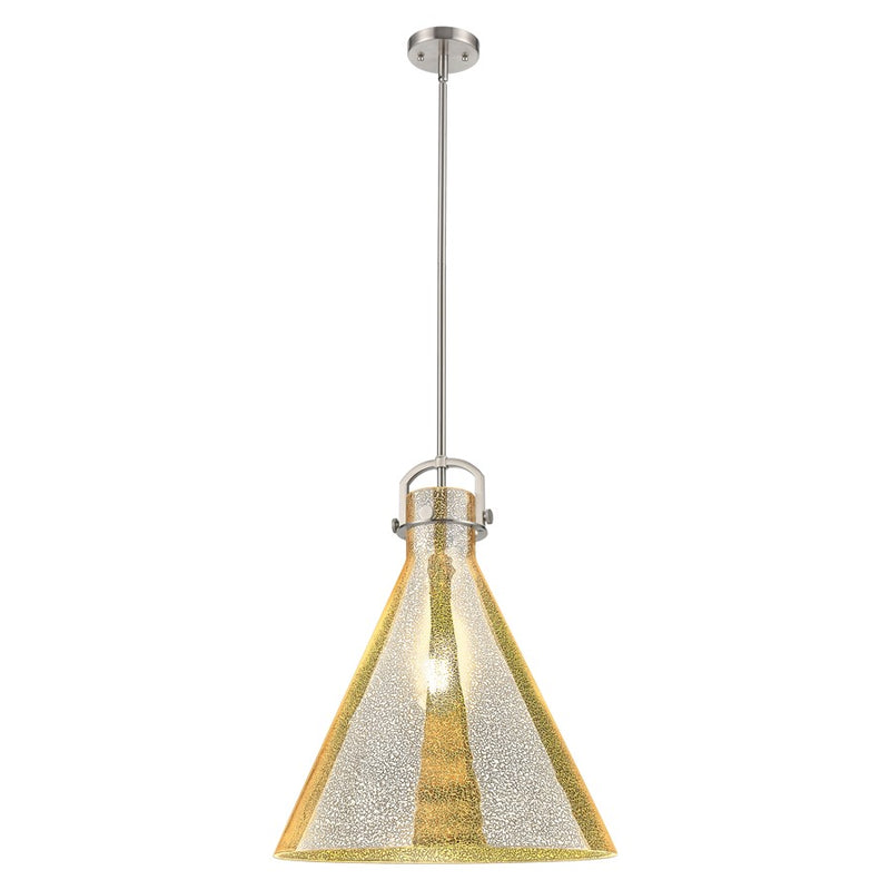 Innovations Newton Cone 18" Stem Pendant, SN/Merc - 410-1SL-SN-G411-18ME