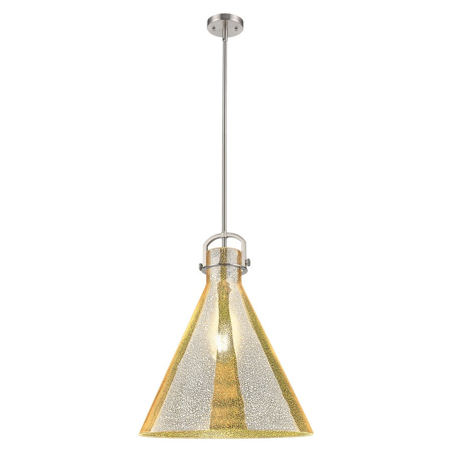 Innovations Newton Cone 18" Stem Pendant, SN/Merc - 410-1SL-SN-G411-18ME