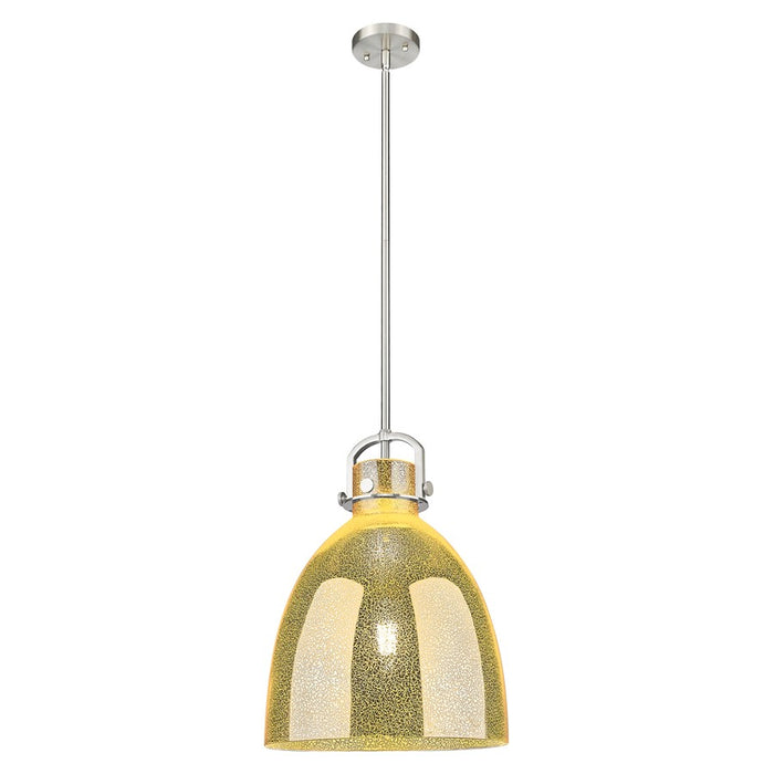 Innovations Newton Bell 14" Stem Pendant, SN/Merc - 410-1SL-SN-G412-14ME