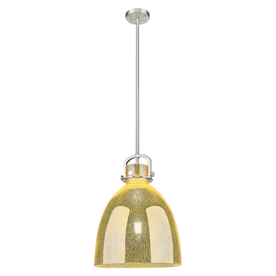 Innovations Newton Bell 14" Stem Pendant, SN/Merc - 410-1SL-SN-G412-14ME