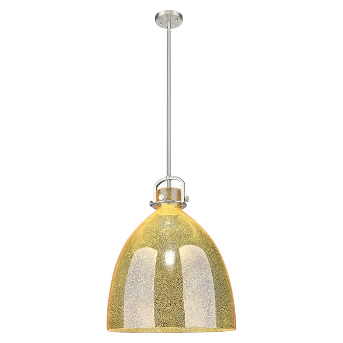 Innovations Newton Bell 18" Stem Pendant, SN/Merc - 410-1SL-SN-G412-18ME