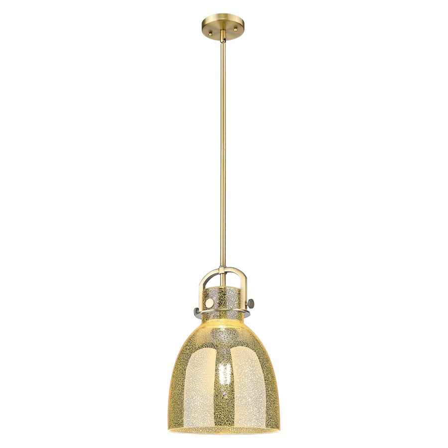 Innovations Newton Bell 10" Stem Pendant BB/Merc - 410-1SM-BB-G412-10ME