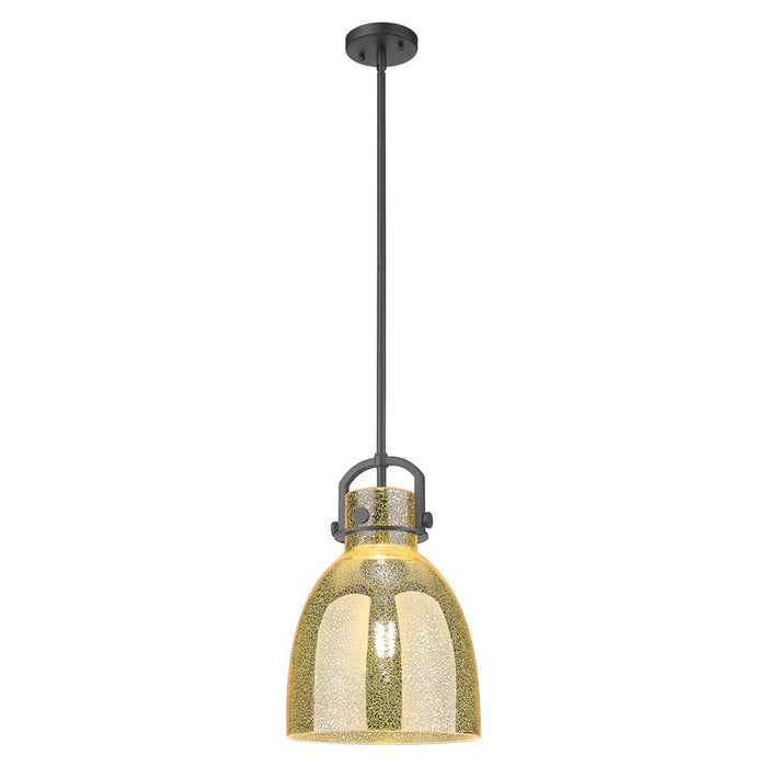 Innovations Newton Bell 10" Stem Pendant Black/Mercury - 410-1SM-BK-G412-10ME