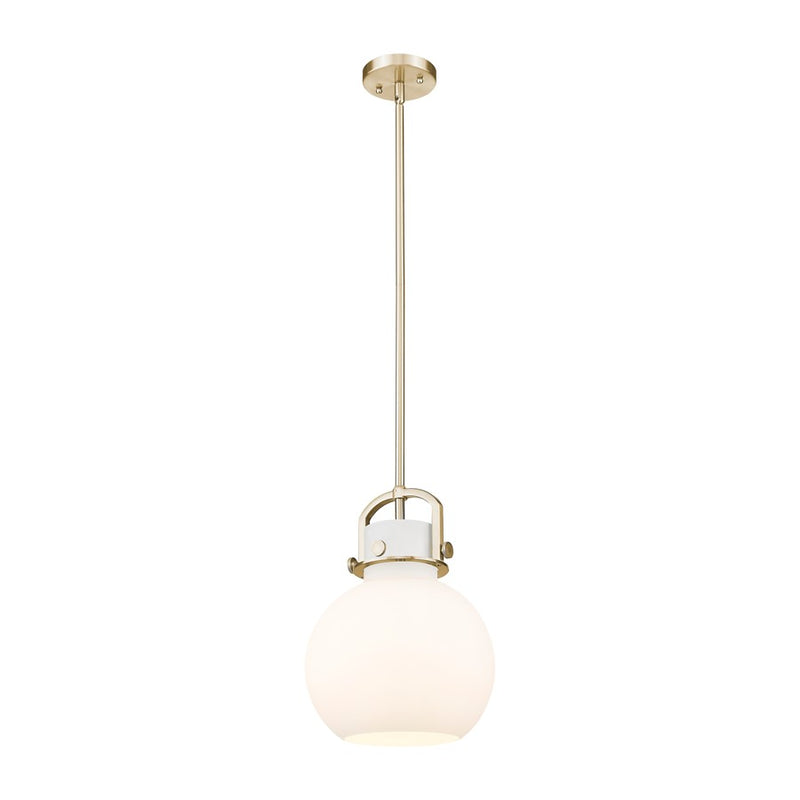 Innovations NS 10" Stem Arch Mini Pendant, CBZ/WH - 410-1SM-CB-G410-10WH