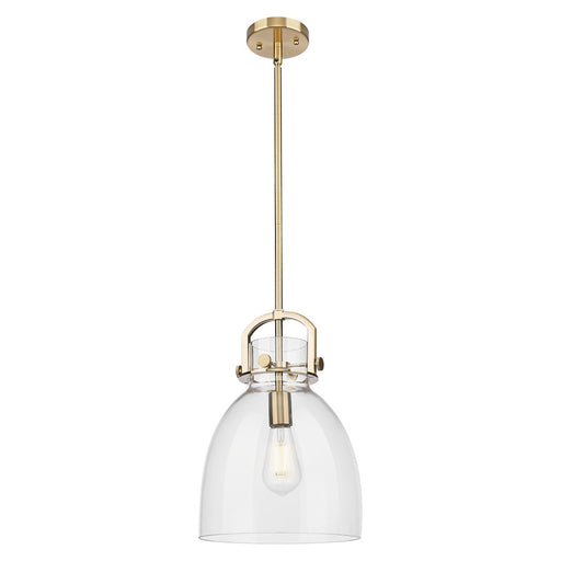 Innovations Newton Bell 1Lt 10" Stem Pendant Bronze/Clear - 410-1SM-CB-G412-10CL