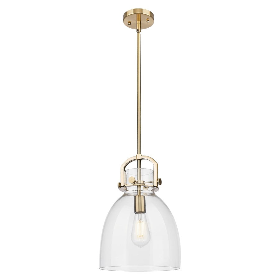 Innovations Newton Bell 1Lt 10" Stem Pendant Bronze/Clear - 410-1SM-CB-G412-10CL