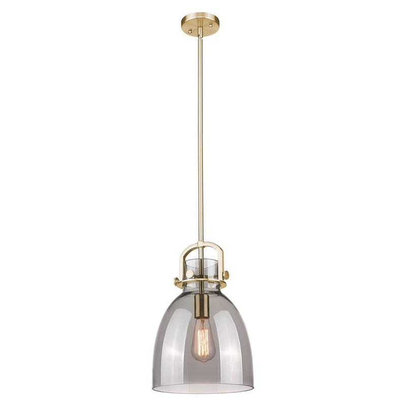 Innovations Newton Bell 1Lt 10" Stem Pendant Bronze/Smoke - 410-1SM-CB-G412-10SM