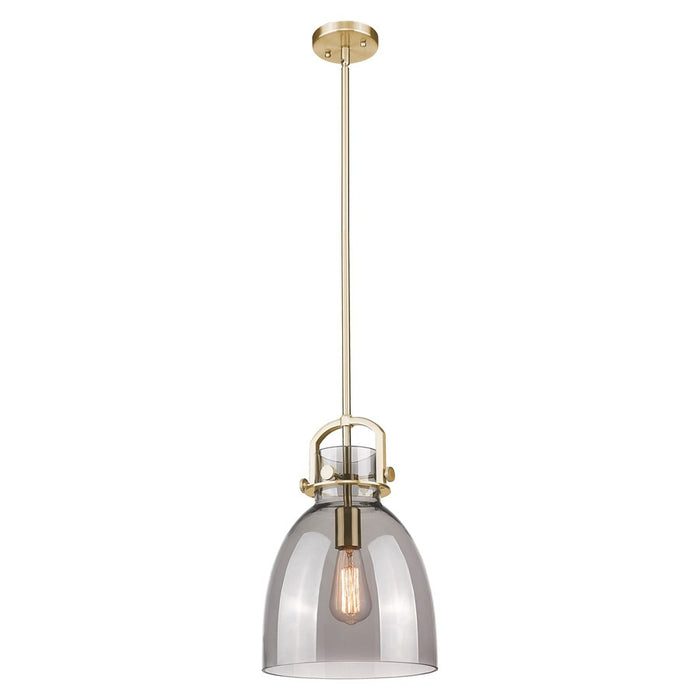 Innovations Newton Bell 1Lt 10" Stem Pendant Bronze/Smoke - 410-1SM-CB-G412-10SM