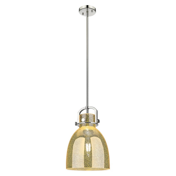 Innovations Newton Bell 10" Stem Pendant PN/Merc - 410-1SM-PN-G412-10ME