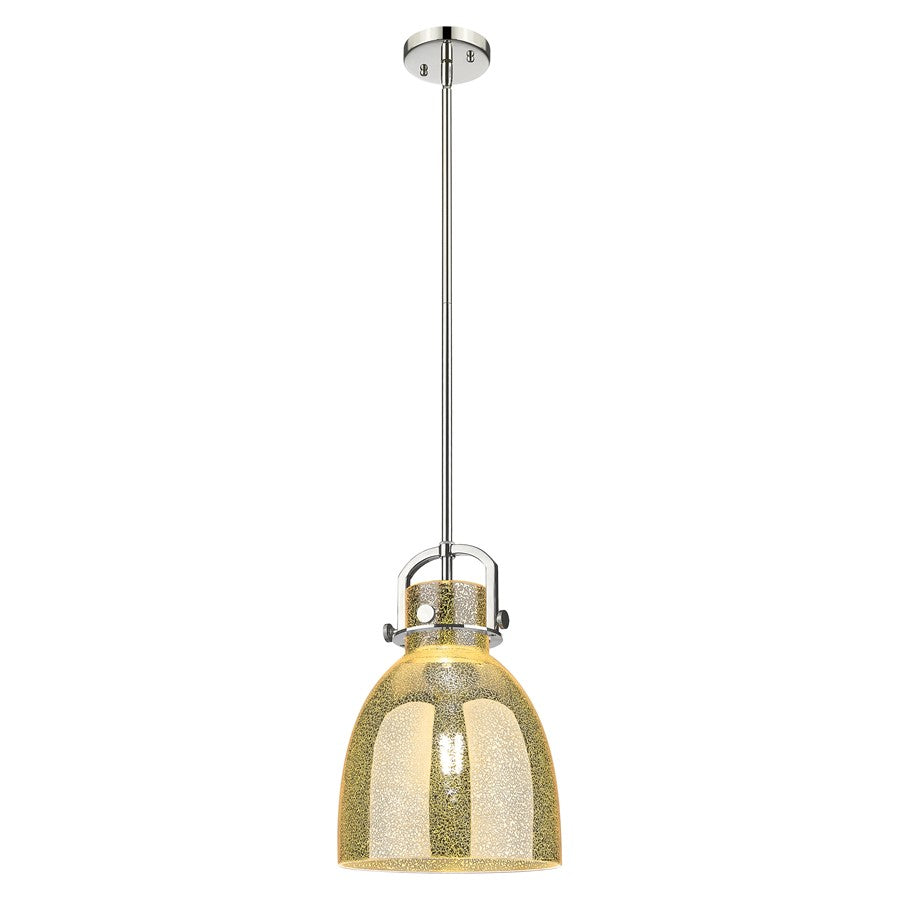 Innovations Newton Bell 10" Stem Pendant PN/Merc - 410-1SM-PN-G412-10ME
